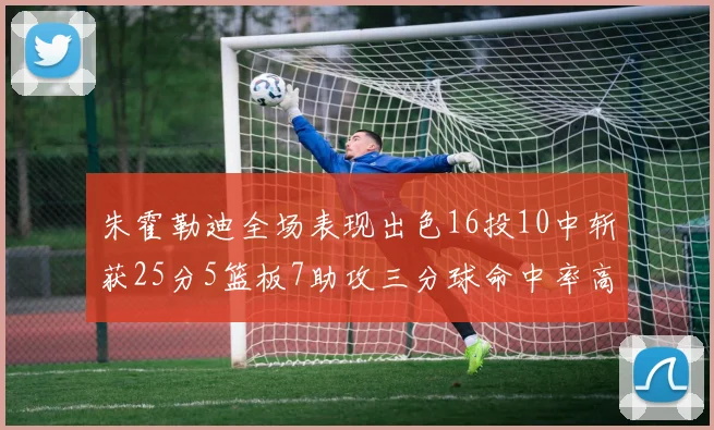朱霍勒迪全场表现出色16投10中斩获25分5篮板7助攻三分球命中率高达44